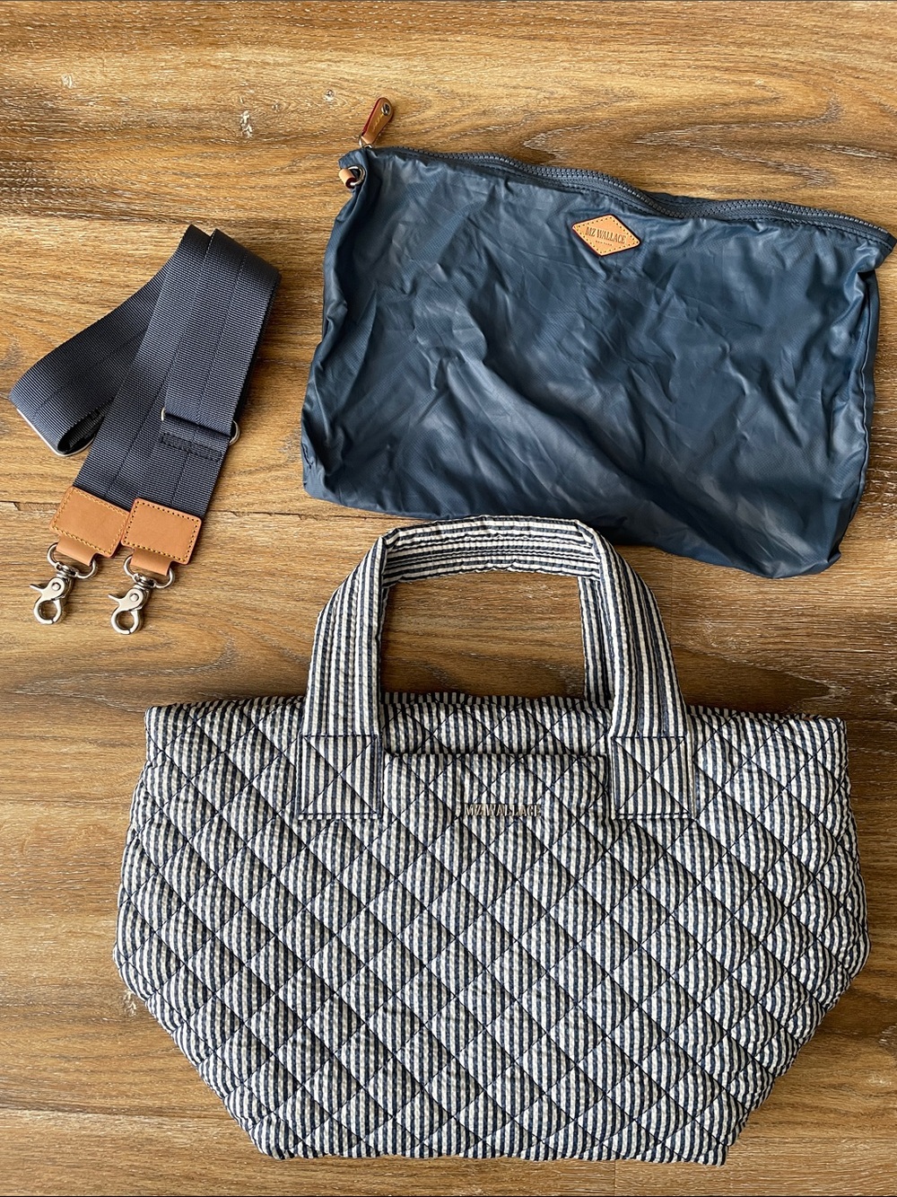 MZ Wallace Small Metro Deluxe Quilted Seersucker Tote